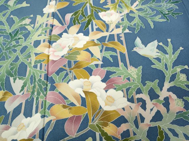 平和屋着物●訪問着 友禅 作家物 枝花鳥文 正絹 逸品 CABK8304ut