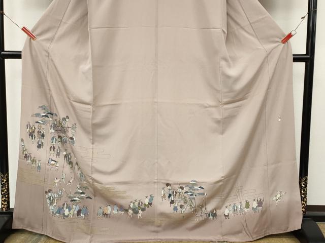 平和屋着物●訪問着 作家物 大名行列 暈し染め 金彩 正絹 逸品 CABK8313ut