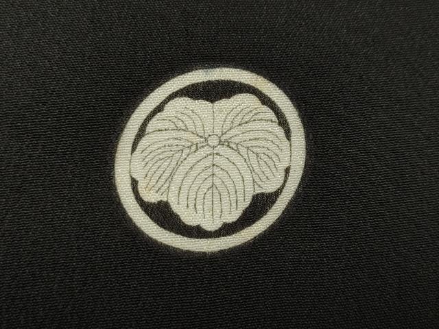 平和屋着物●アンティーク 大正ロマン 黒留袖 地紙飛鶴風景花文 金彩 正絹 逸品 CABK8341ut