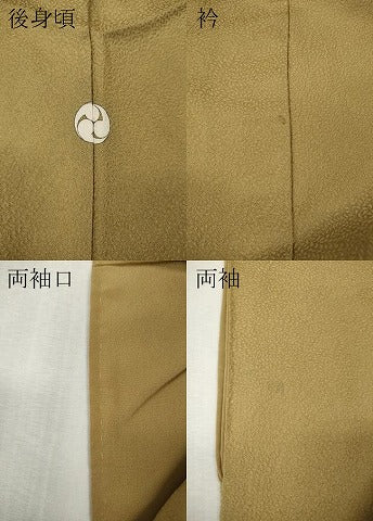平和屋着物●上質な色無地 舞葉地紋 飴色 正絹 逸品 CABK8374ut