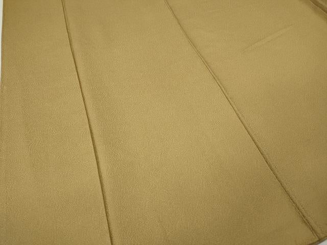 平和屋着物●上質な色無地 舞葉地紋 飴色 正絹 逸品 CABK8374ut