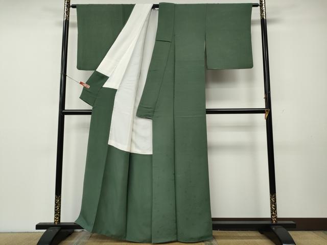 平和屋着物●上質な色無地 雪芝花地紋 薄青色 正絹 逸品 CABK8376ut