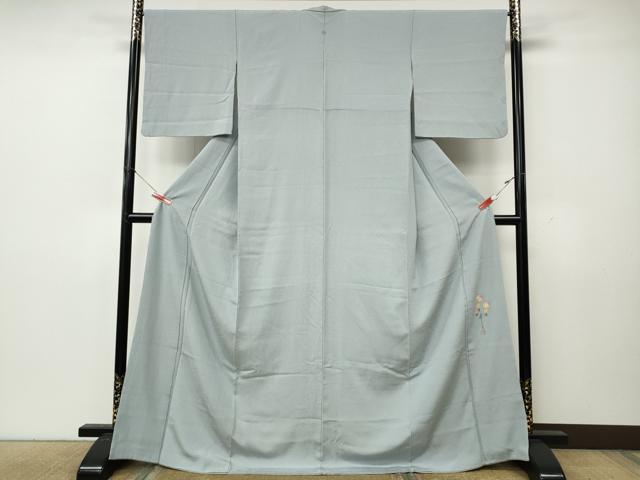 平和屋着物●染色作家 安達華生監修 色無地 霞地紋 秘色色 正絹 逸品 CABK8381ut