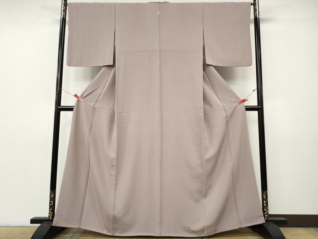 平和屋着物●上質な色無地 薄柿色 正絹 逸品 CABK8384ut