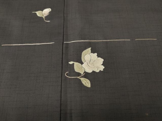 平和屋着物●中国三大刺繍 蘇州刺繍 総刺繍 訪問着 本場縞大島紬 作家物 舞花文 長永織物謹製 証紙付き 正絹 逸品 未使用 CABK8396ut