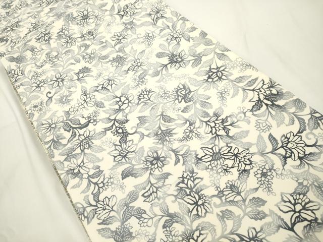 平和屋着物●両面 全通柄袋帯 型染め 草花文 金銀糸 正絹 逸品 CABK8408dy