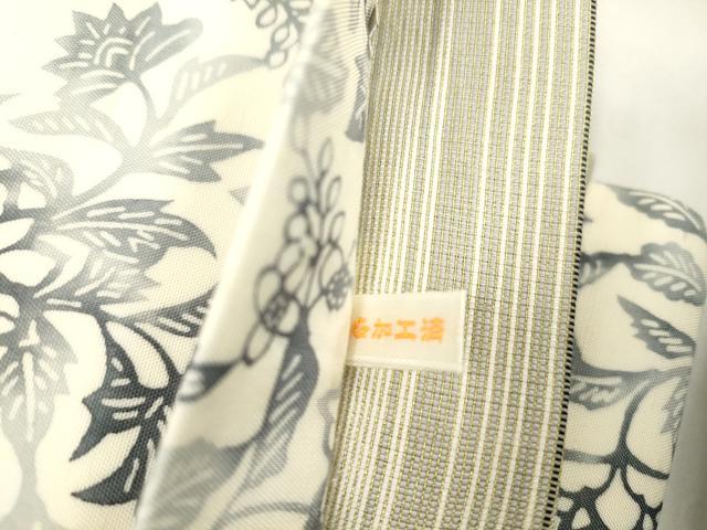 平和屋着物●両面 全通柄袋帯 型染め 草花文 金銀糸 正絹 逸品 CABK8408dy