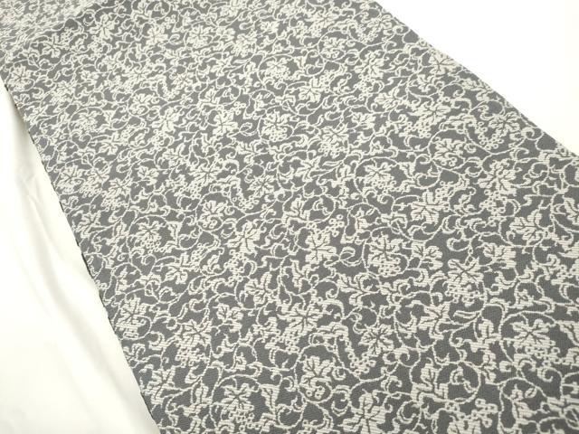 平和屋着物●両面全通 六通柄袋帯 草花文 金銀糸 正絹 逸品 CABK8409dy