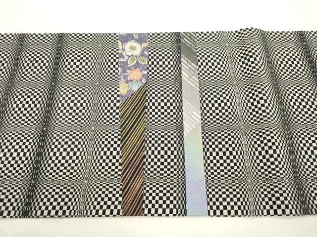 平和屋着物●両面 太鼓柄袋帯 切嵌 花文 金糸 正絹 逸品 CABK8411dy
