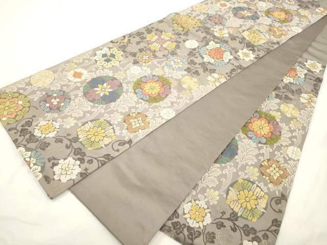 平和屋着物●六通柄袋帯 唐織 清映華文 金糸 正絹 逸品 CABK8413dy