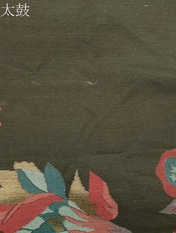 平和屋着物●八寸名古屋帯 草花文 金糸 正絹 逸品 CABK8435dy