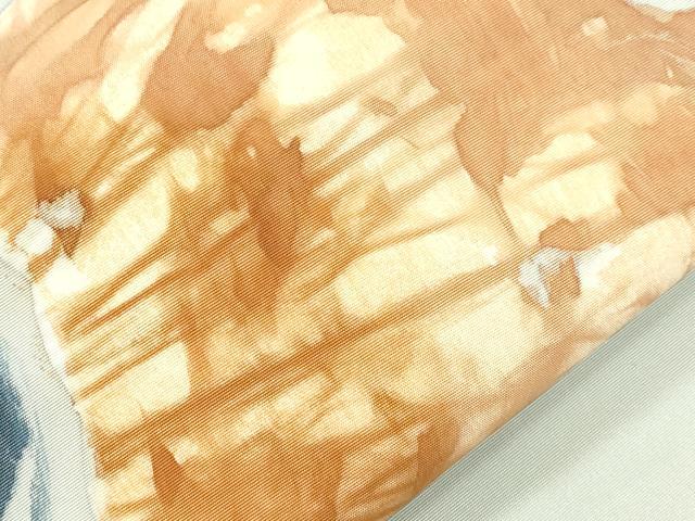 平和屋着物●塩瀬 九寸名古屋帯 ろうけつ染め 幾何学文 正絹 逸品 CABK8437dy