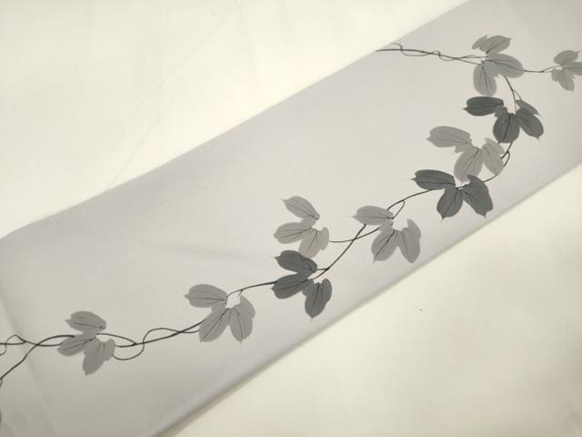 平和屋着物●京都印象派 友禅作家 橋本恵 塩瀬 九寸名古屋帯 葡萄蔦の葉文 金彩 正絹 逸品 CABK8438dy