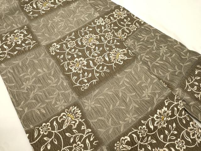 平和屋着物●九寸名古屋帯 櫛織 更紗花文 金糸 正絹 逸品 CABK8441dy