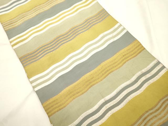 平和屋着物●爪掻き本綴れ 八寸名古屋帯 変わり縞 金銀糸 正絹 逸品 CABK8443dy