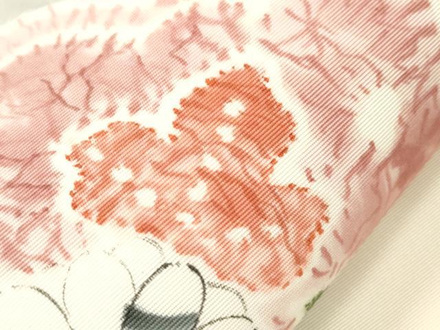平和屋着物●塩瀬 九寸開き名古屋帯 辻が花 正絹 逸品 CABK8454dy
