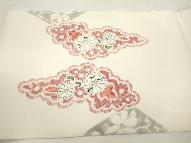 平和屋着物●塩瀬 九寸開き名古屋帯 辻が花 正絹 逸品 CABK8454dy