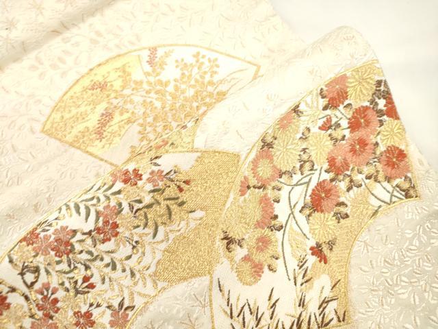 平和屋着物●西陣の名門 加納幸謹製 六通柄袋帯 唐織 地紙草花文 金糸 正絹 逸品 CABK8468dy