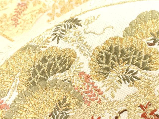 平和屋着物●西陣の名門 加納幸謹製 六通柄袋帯 唐織 地紙草花文 金糸 正絹 逸品 CABK8468dy