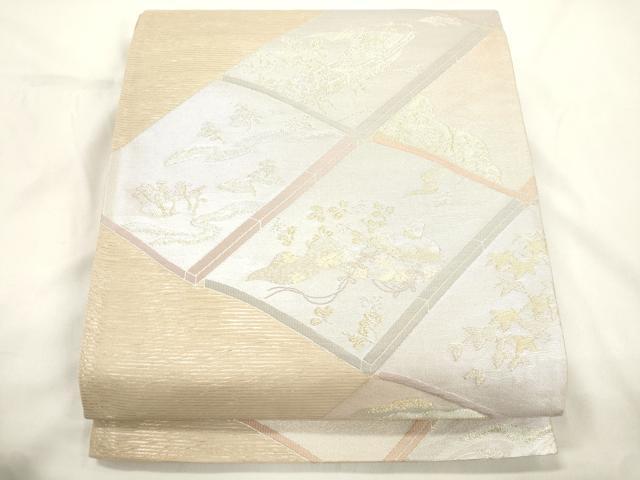 平和屋着物*夏物 六通柄袋帯 竜田川 金銀糸 正絹 逸品 CABK8473dy