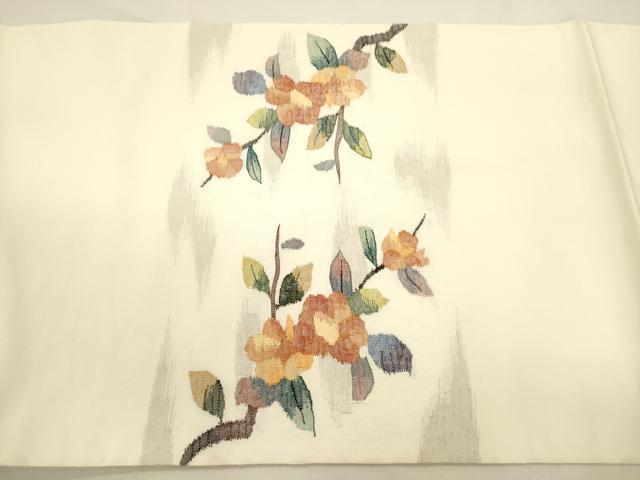 平和屋着物●太鼓柄袋帯 すくい織 花鳥文 正絹 逸品 CABK8496dy