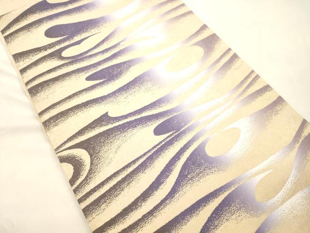 平和屋着物●日展作家 山本唯与志 レリーフ染 太鼓柄袋帯 流水文 銀通し地 正絹 逸品 CABK8504dy