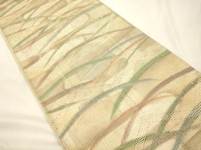 平和屋着物●六通柄袋帯 亀甲草木文 正絹 逸品 CABK8509dy
