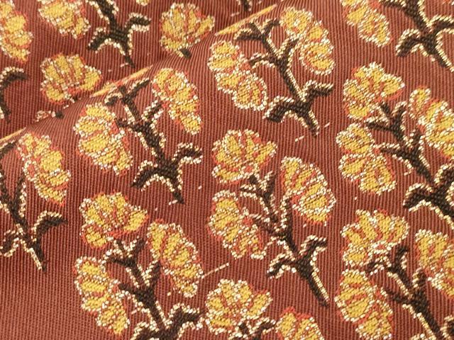 平和屋着物●西陣 川島織物 六通柄 本袋帯 草花文 金糸 正絹 逸品 CABK8520dy