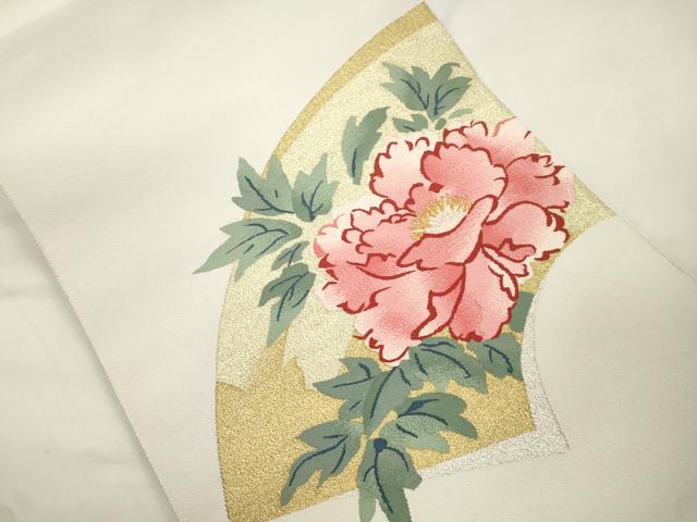 平和屋着物●爪掻き本綴れ 八寸名古屋帯 地紙草花文 金銀糸 正絹 逸品 CABK8543dy