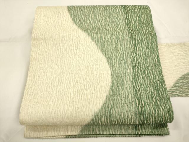 平和屋着物*夏物 九寸名古屋帯 櫛織 霞文 金糸 正絹 逸品 CABK8591dy