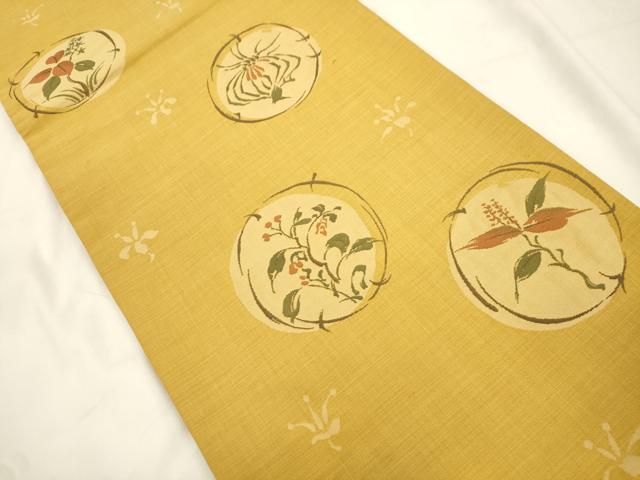 平和屋着物●名門木屋太 今河織物 六通柄袋帯 草花丸文 正絹 逸品 CABK8612dy