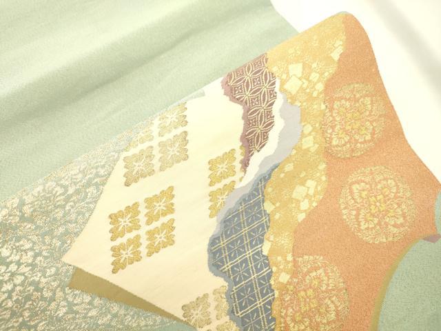 平和屋着物●爪掻き本綴れ 太鼓柄袋帯 冊子草花文 金糸 正絹 逸品 CABK8630dy