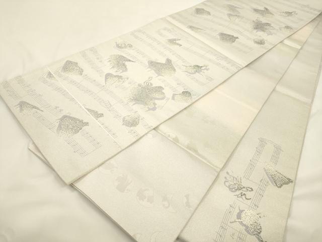平和屋着物●両面 六通柄袋帯 影絵浪漫 銀糸 正絹 逸品 CABK8635dy