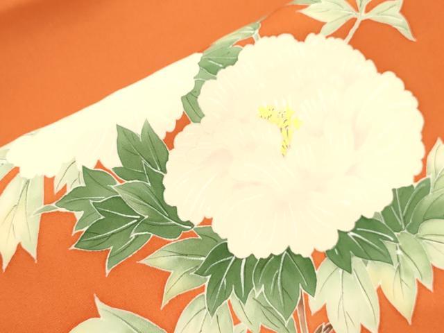 平和屋着物●塩瀬 九寸名古屋帯 手描き 草花文 正絹 逸品 CABK8647dy