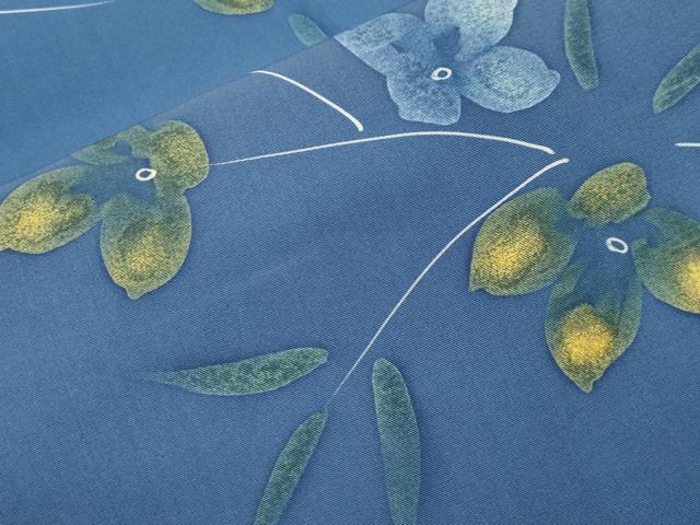平和屋着物●塩瀬 全通柄九寸名古屋帯 ろうけつ染め 草花文 正絹 逸品 CABK8650dy
