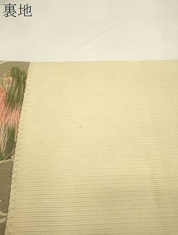 平和屋着物●本場筑前博多織 八寸名古屋帯 草花文 正絹 逸品 CABK8658dy