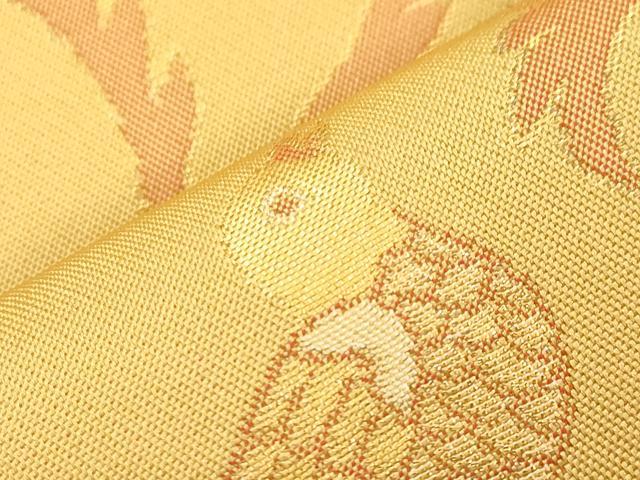 平和屋着物●織物一筋名門 織悦 全通柄 本袋帯 花鳥文 金糸 正絹 逸品 CABK8675dy