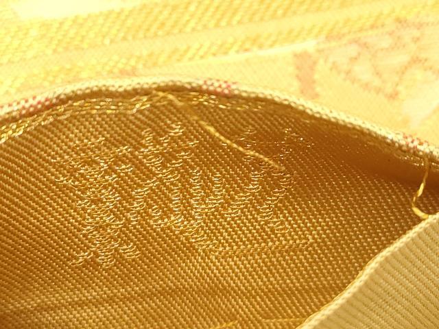 平和屋着物●織物一筋名門 織悦 全通柄 本袋帯 花鳥文 金糸 正絹 逸品 CABK8675dy