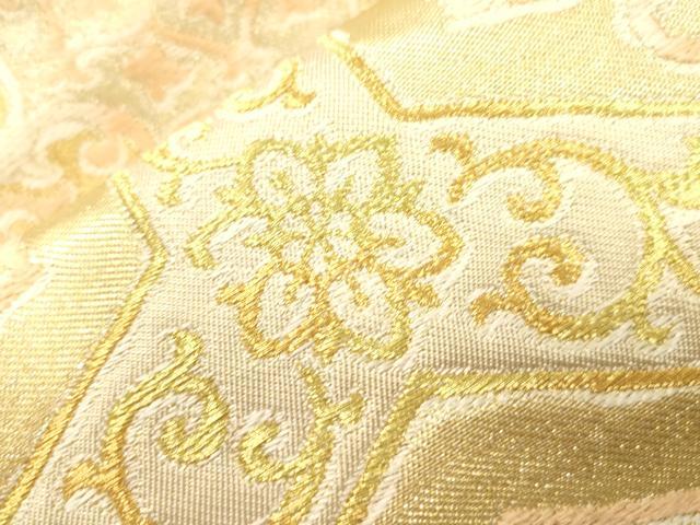 平和屋着物●西陣 川島織物 六通柄 本袋帯 亀甲花文 金糸 正絹 逸品 CABK8678dy