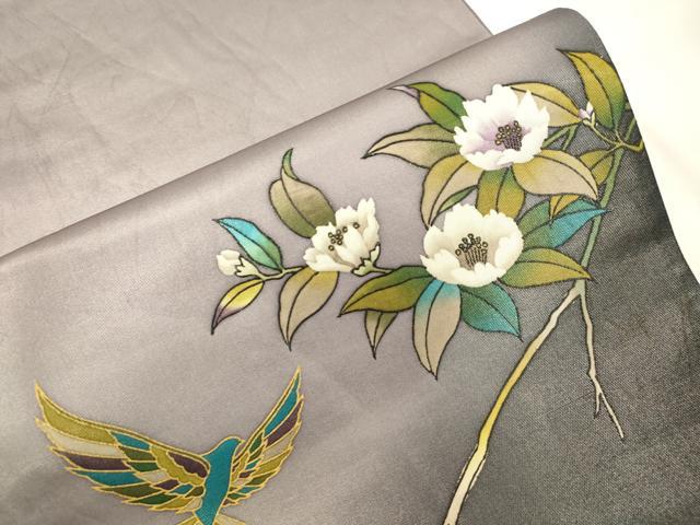 平和屋着物●染色作家 斉藤三才 太鼓柄袋帯 花鳥文 金彩 正絹 逸品 CABK8691dy