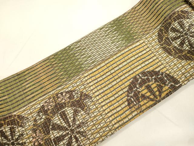 平和屋着物●ワンタッチつけ帯 泥染 片輪車文 金糸 やまと誂製 正絹 逸品 CABK8718dy