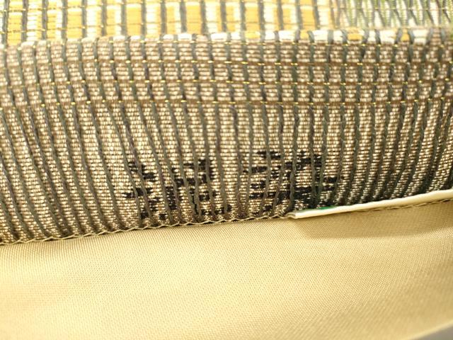 平和屋着物●ワンタッチつけ帯 泥染 片輪車文 金糸 やまと誂製 正絹 逸品 CABK8718dy