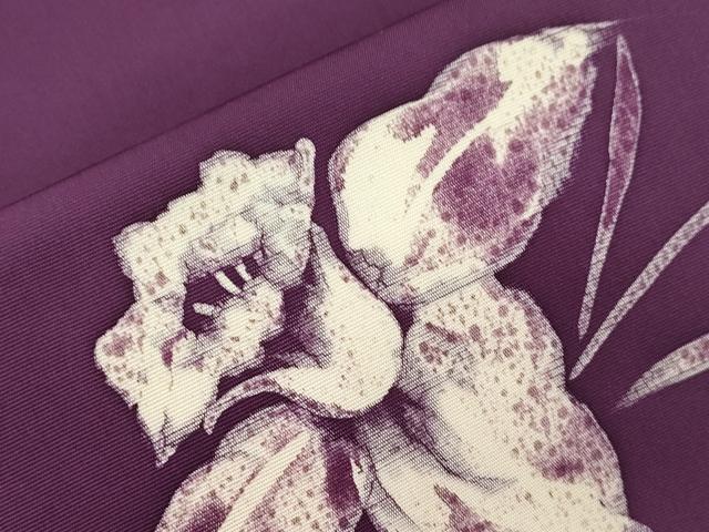 平和屋着物●塩瀬 九寸名古屋帯 ろうけつ染め 草花文 正絹 逸品 CABK8720dy