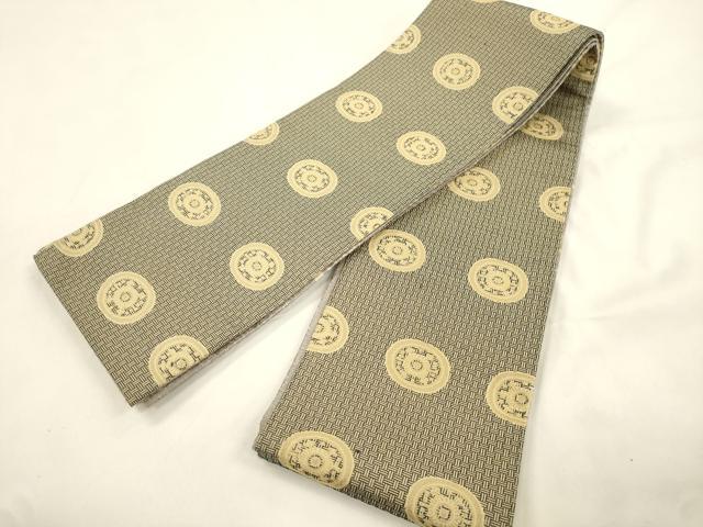 平和屋着物●伝統工芸士 新井實 両面 半幅帯 仕覆裂地文錦 正絹 逸品 CABK8729dy