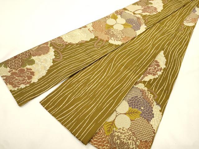 平和屋着物●半幅帯 草花丸文 正絹 逸品 CABK8738dy