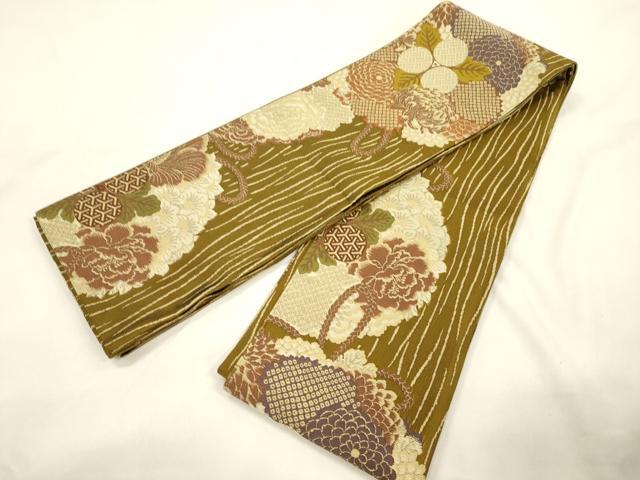 平和屋着物●半幅帯 草花丸文 正絹 逸品 CABK8738dy