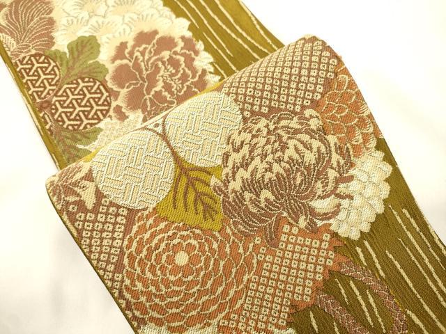 平和屋着物●半幅帯 草花丸文 正絹 逸品 CABK8738dy
