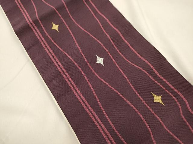 平和屋着物●両面 半幅帯 幾何学文 CABK8754dy