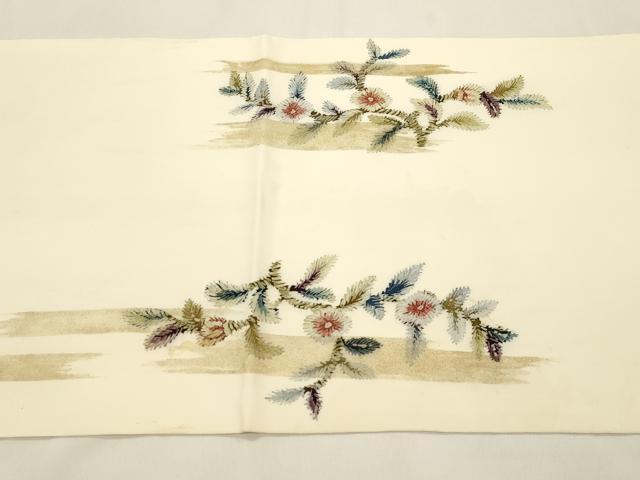 平和屋着物●塩瀬 九寸開き名古屋帯 ろうけつ染め 草花文 正絹 逸品 CABK8759dy