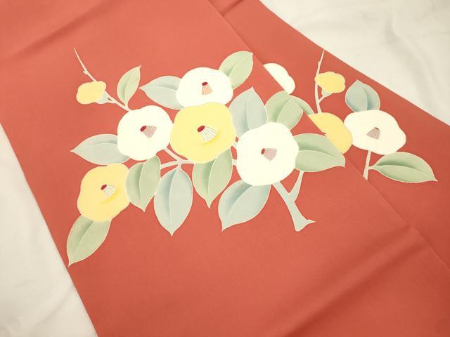 平和屋着物▼中国三大刺繍 相良刺繍 塩瀬 九寸名古屋帯 椿文 金彩 正絹 逸品 CABK8769dy